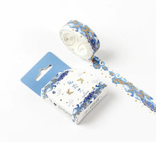Load image into Gallery viewer, Asian Style Oriental Chinese Japanese Korean Washi Blue and White Washi Tape with Waves
